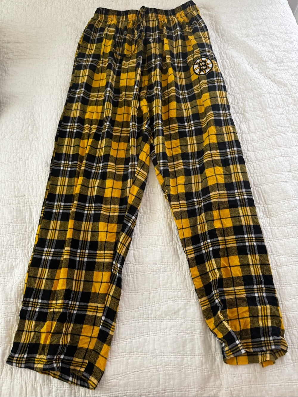 Men's Plaid Fleece Bruins Jogger Pants